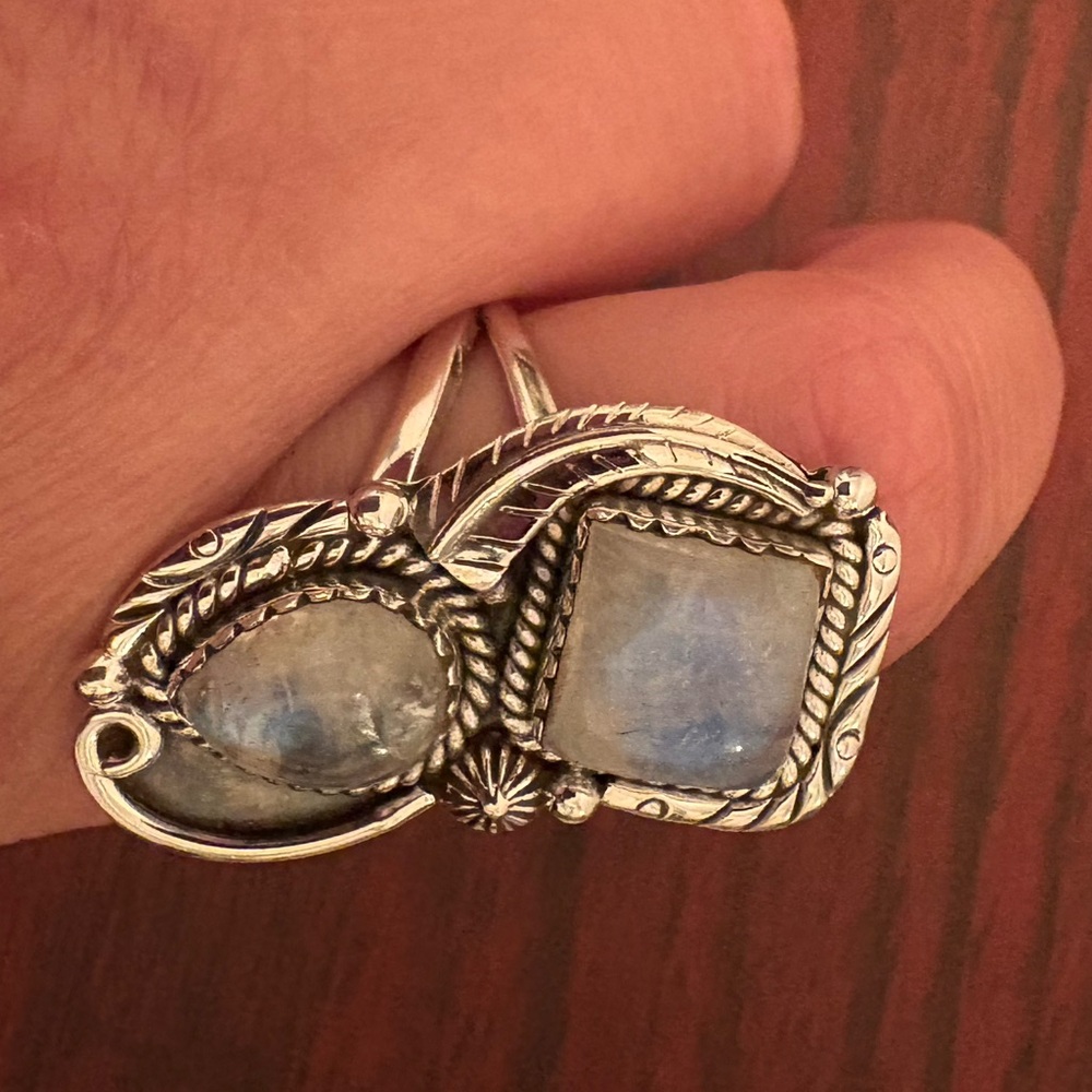 Rainbow Moonstone Ring - image 3